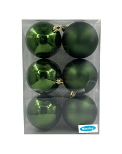 Набор шаров 80мм 6шт пластик зеленый Maxijoy