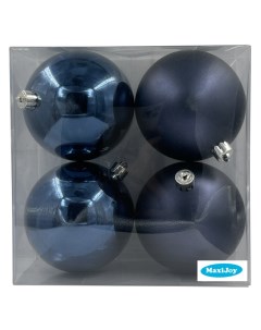 Набор шаров 100мм 4шт пластик темно синий Maxijoy