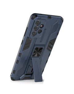 Противоударный чехол с подставкой Transformer для Samsung Galaxy A72 синий Black panther