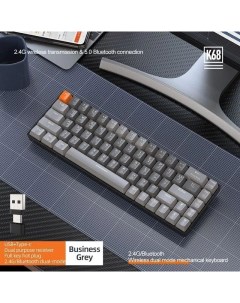 Беспроводная игровая клавиатура K68 Gray Ziyoulang