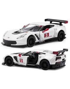 Модель машины КТ5397 2 Corvette C7 R Race Car 2016 1 36 белая инерционная Kinsmart