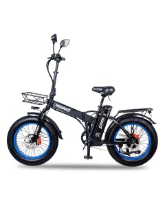 Электровелосипед F10 Pro 2022 года черный с синими ободами Minako