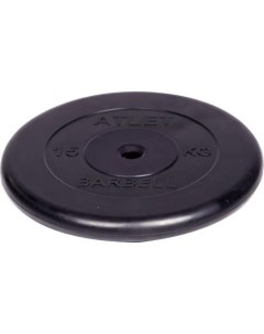 Обрезиненный диск Barbell Atlet d 26 мм чёрный 15 0 кг 2666 Mb barbell