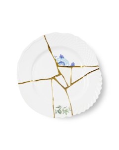 Тарелка Kintsugi 09613 27 5 см Дизайнерская посуда из фарфора Италия Seletti