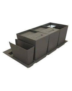 Система сортировки мусора ALBIO 55 2x16 L 2 контейнера серый пластик Alveus
