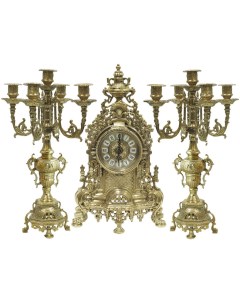Часы каминные и 2 канделябра Барокко на 5 свечей Размер 43x24x13 см Alberti livio