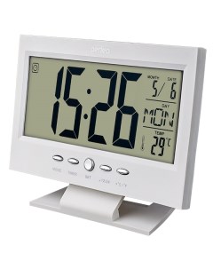 Часы Часы будильник Set белый PF S2618 время температура дата Perfeo