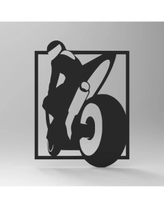Панно настенное металлическое мотоциклист P 056 02 Nobrand