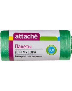 Мешки для мусора ПНД 30л 10мкм 30шт рул зеленые 50x60см Bio 301951 Attache