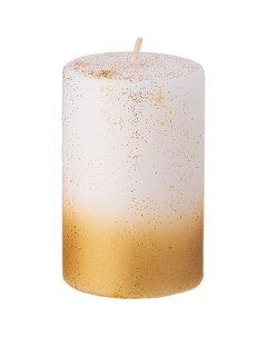 Свеча столбик 8х5 см цвет золотой Bronco