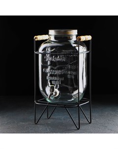 Кувшин стеклянный на подставке с краником Ёркшир 5 л 19 36 см Nobrand