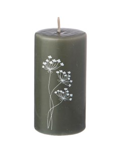 Свеча столбик Цветы 10х5 см цвет оливковый Bronco