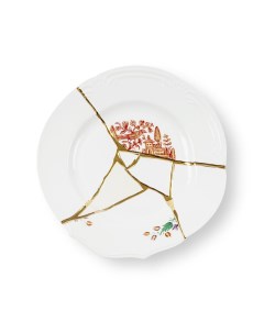 Тарелка Kintsugi 09611 27 5 см Дизайнерская посуда из фарфора Италия Seletti