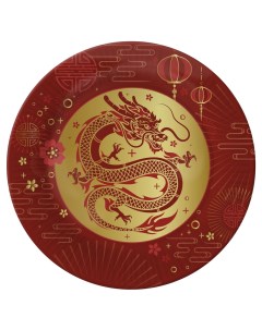 Набор бумажных тарелок Золотой дракон 6 шт d 180 мм Nd play