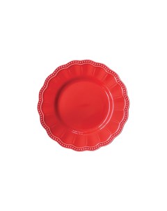 Тарелка десертная фарфоровая красная 21 см EL R2882 ELIR Easy life