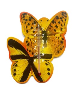 Термометр комнатный на магните Бабочки желтый Atlanfa
