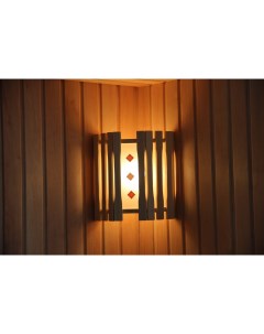Абажур для бани и сауны угловой 1 стекло с вставками АУ 1СВ липа 5431 R-sauna