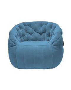 Бескаркасное кресло aLounge Butterfly Sofa Blue Jazz велюр синий Ambient lounge