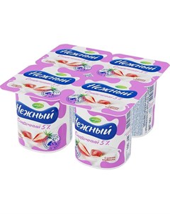 Продукт йогуртный Нежный сливочный с соком клубники 5 100 г Campina