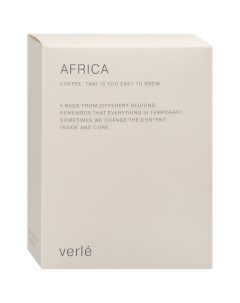 Кофе Африка молотый в дрип пакетах моно 6 штук Verle