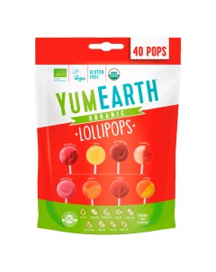 Леденцы на палочке Organic Fruit Pops ассорти 8 вкусов 40 леденцов Yumearth