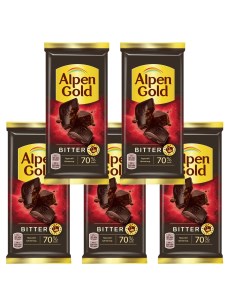 Шоколадная плитка горький шоколад 5 шт х 80 г Alpen gold
