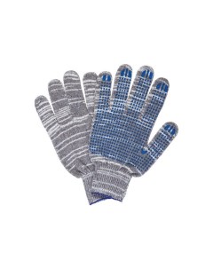 Трикотажные перчатки хлопок 4 х нитка серые 10 пар 10 й класс M 38 40 гр П Кордленд