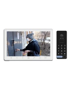 Комплект видеодомофона Prime HD SE белый и iPanel 2 WG черная EM KBD HD Tantos