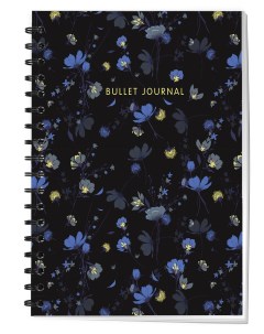 Блокнот в точку Bullet Journal полночные цветы 144 л Бомбора
