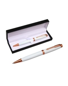 Шариковая ручка подарочная в кожзам футляре Тонга белый с золотым Calligrata