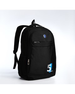 Рюкзак молодежный из текстиля на молнии 4 кармана цвет черный синий Nobrand