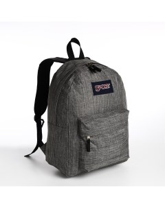 Рюкзак школьный из текстиля на молнии наружный карман цвет серый Nobrand