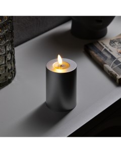 Светодиодная свеча серебристая 7 13 7 см пластик батарейки аах2 не в комплекте свечение теплое белое Luazon lighting