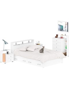 Комплект мебели Камелия спальня 12 белый 140х200 Свк