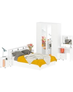 Комлект мебели Камелия спальня 2 белый 160х200 Свк