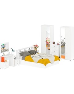 Комлект мебели Камелия спальня 3 белый 160х200 Свк