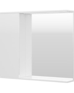 Зеркало шкаф Lake 80х70 левое с подсветкой белый zsLAKE80 L 01 Волна