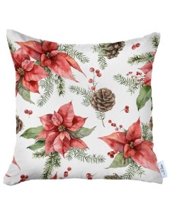 Подушка декоративная 43 x 43 см XMAS Poinsettia Mike & co new york