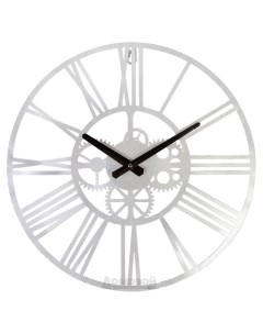 Часы металлические с крупными римскими цифрами и часовым механизмом Home decor
