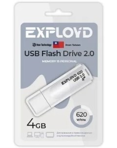 Накопитель USB 2 0 4GB EX 4GB 620 White 620 белый Exployd
