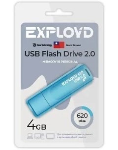 Накопитель USB 2 0 4GB EX 4GB 620 Blue 620 синий Exployd