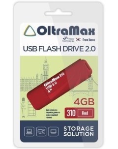 Накопитель USB 2 0 4GB OM 4GB 310 Red 310 красный Oltramax