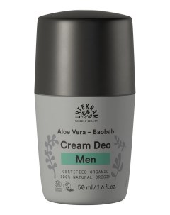 Мужской крем дезодорант с экстрактом алоэ вера и баобабом Organic Baobab Aloe Vera Men Deo 50мл Urtekram