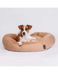 Лежак круглый для собак и кошек 70 см бежевый Petmax