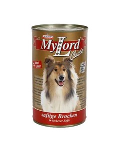 Мой Лорд Классик консервы для взрослых собак кусочки печени и говядиныв желе 1 23 кг Dr. alder's