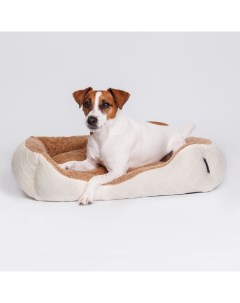 Лежак для собак и кошек 65х50 см бежево белый Petmax