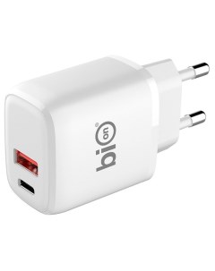 Сетевое зарядное устройство USB A USB C белый BXP ADP PD AC 18W Bion