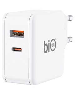 Сетевое зарядное устройство GaN USB A USB C белый BXP GAN PD AC 65W Bion