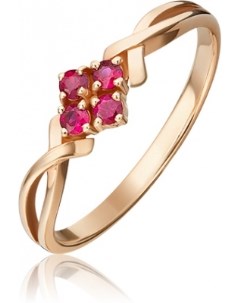 Кольцо с 4 рубинами из красного золота Platina jewelry