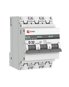 Автоматический выключатель PROxima ВА 47 63 3Р 32А тип D 4 5 кА 400 В на DIN рейку mcb4763 3 32D pro Ekf